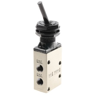 SMC Toggle Lever Mechanical Pneumatic Valve , VM400 Series, Rc 1/8, 3/2 Function, Aluminium Alloy Body, 1 MPa, 338.77 NL/min