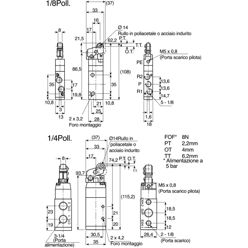 SMC Pneumatic Solenoid Valve Pilot Rc 1/4, 5-Port, Panel Mount, 0.9 MPa Max Pressure VFM300