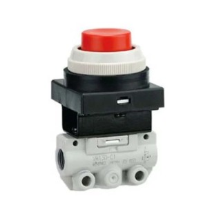SMC Toggle Lever Pneumatic Manual Control Valve VM100 Series G 1/8, 3 Ports, 2 Positions, Zinc Die Cast Alloy VM130-F01-08A