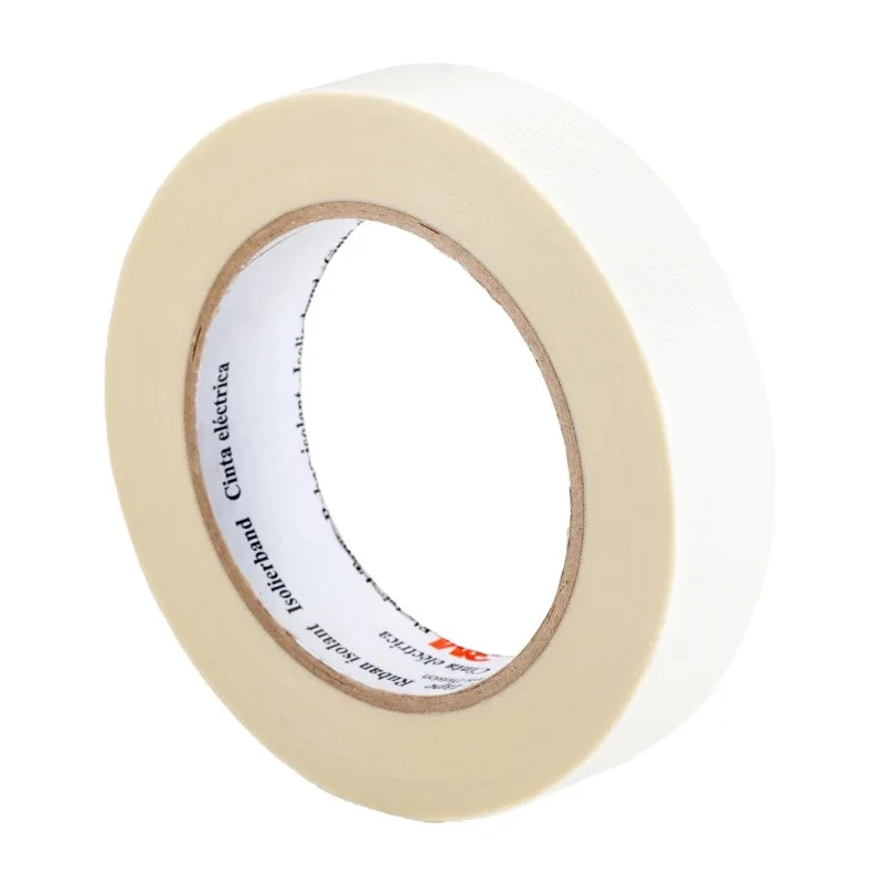 3M Premium Glass Cloth Tape White, 25mm Width x 33m Length, Silicone Adhesive, Heat Resistant up to 200°C T69252