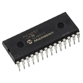 Microchip 8 bit PIC16F Microcontroller 3kB Flash 20 MHz 28-Pin PDIP PIC16F57-I/P