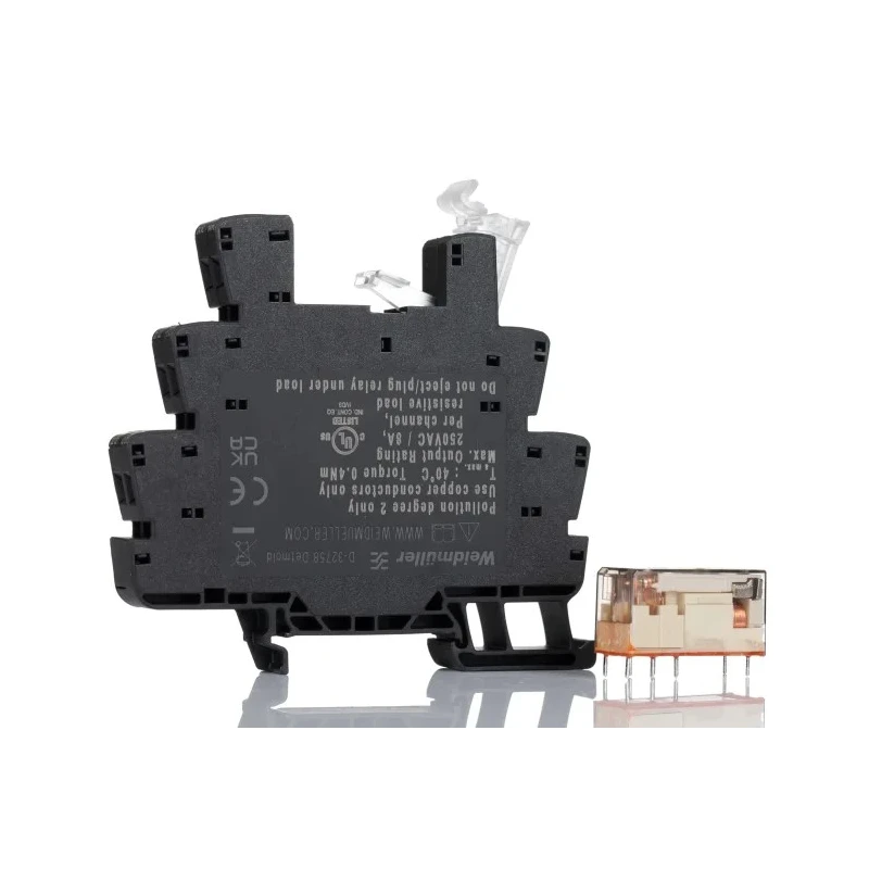 Weidmüller TRS Series Interface Relay, DIN Rail Mount, 230V AC/DC Coil, DPDT Contact, 45mA Coil Current, Silver 1123580000