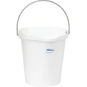 Vikan 12L Hygiene Bucket Stainless Steel Polypropylene White with Handle 56865