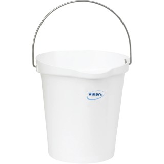 Vikan 12L Hygiene Bucket Stainless Steel Polypropylene White with Handle 56865
