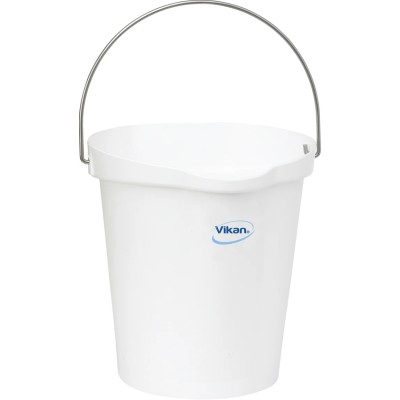 Vikan 12L Hygiene Bucket Stainless Steel Polypropylene White with Handle 56865