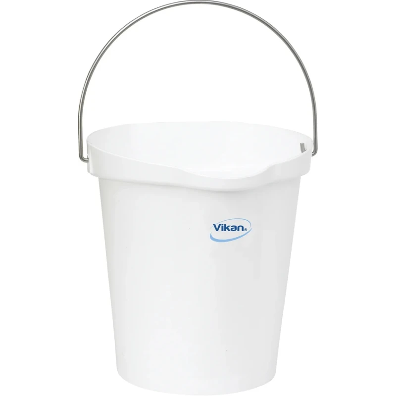 Vikan 12L Hygiene Bucket Stainless Steel Polypropylene White with Handle 56865