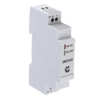 Chinfa DC/DC Converter DRD15 5V DC 2.7A Output 24-36V DC Input DIN Rail Mount 13.5W Taiwan Origin DRD15