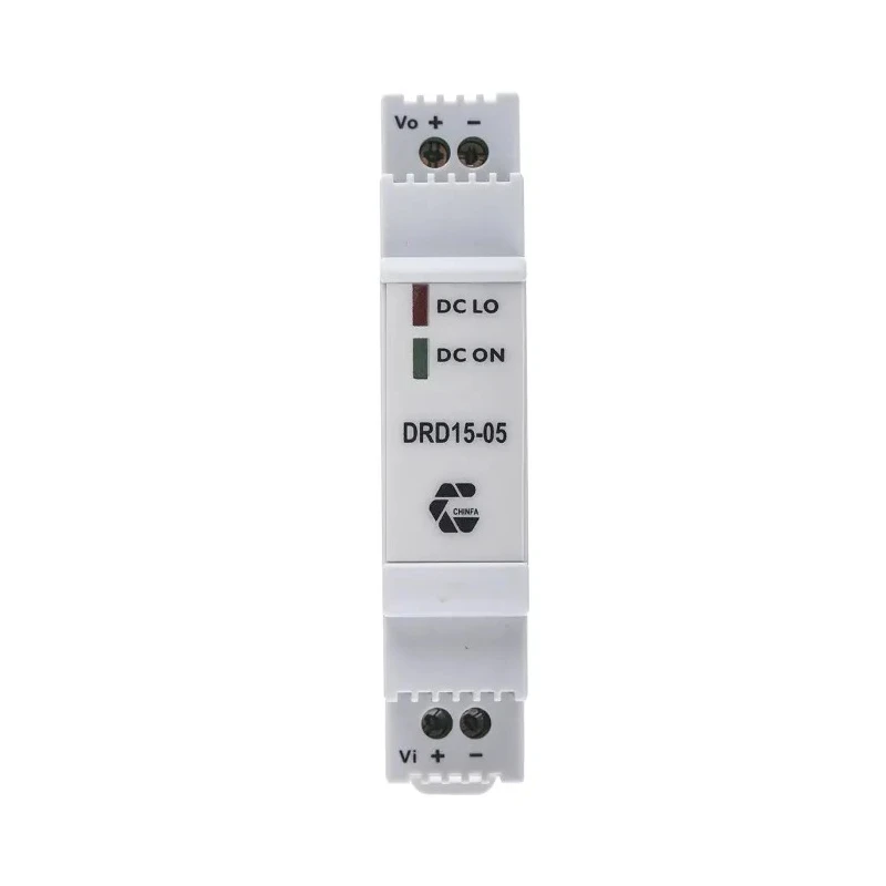 Chinfa DC/DC Converter DRD15 5V DC 2.7A Output 24-36V DC Input DIN Rail Mount 13.5W Taiwan Origin DRD15