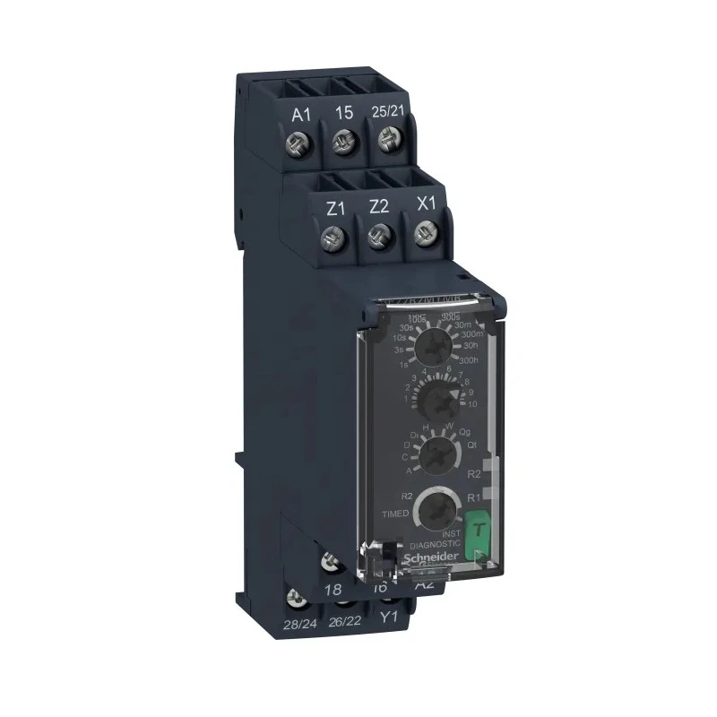 Schneider Electric Harmony Time Series DIN Rail Timer Relay, 2-Contact DPDT, 24 to 240 V AC/DC, Multifunction RE22R2MYMR