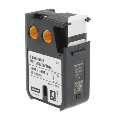 Dymo XTL Black on White Laminated Label Printer Tape 21 mm Width, 39 mm Tape Length, 5.5 m Label Length 1868705