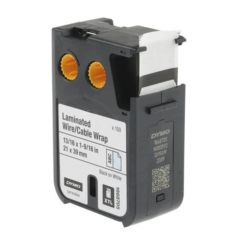 Dymo XTL Black on White Laminated Label Printer Tape 21 mm Width, 39 mm Tape Length, 5.5 m Label Length 1868705
