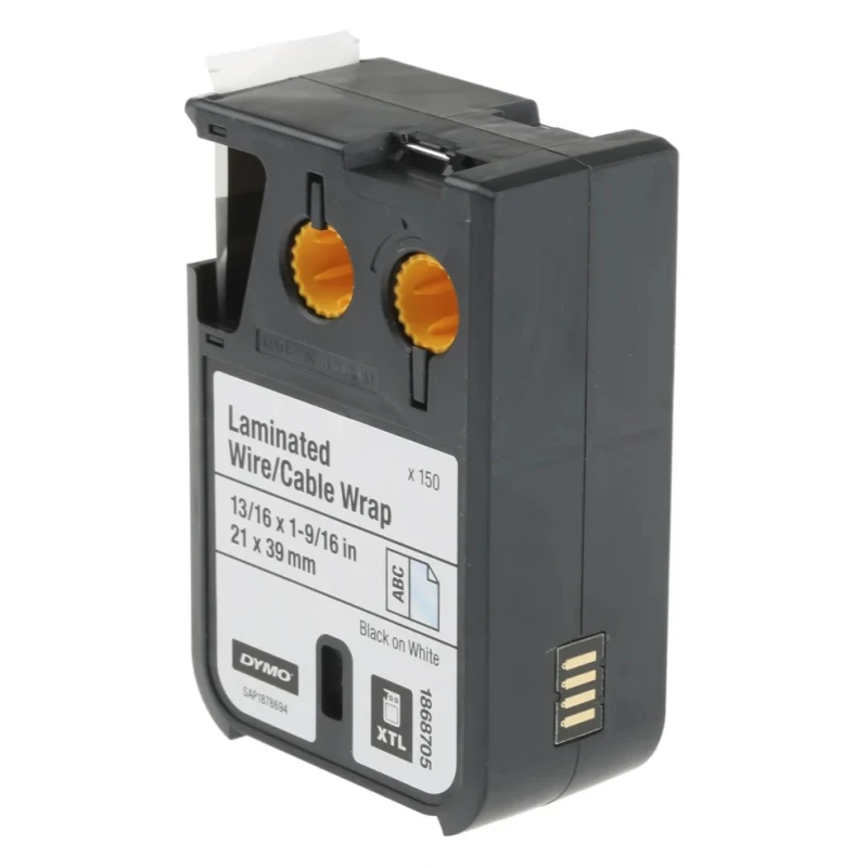 Dymo XTL Black on White Laminated Label Printer Tape 21 mm Width, 39 mm Tape Length, 5.5 m Label Length 1868705
