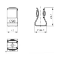 Schurter PCB Fuse Clip Silver Plated Copper for 10.3 x 38 mm Cartridge Fuse 0751.0501