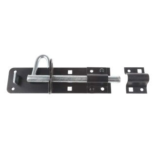 RS PRO Steel Padlockable Epoxy Black Door Bolt 150 mm 893-8681