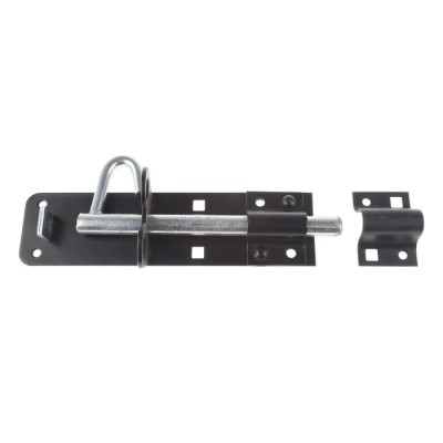 RS PRO Steel Padlockable Epoxy Black Door Bolt 150 mm 893-8681