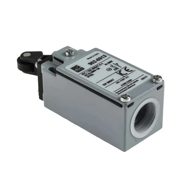 RS PRO Roller Lever Limit Switch 1 NO/1 NC Snap Action Zinc Alloy Housing IP66 400V AC 10A IP66
