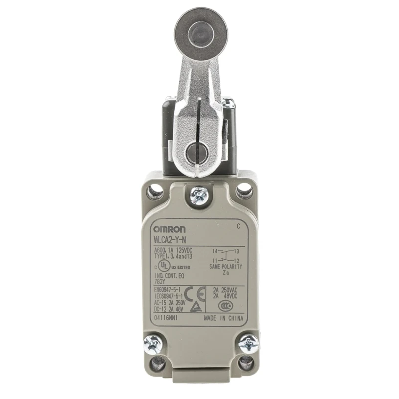Omron WL Series Roller Lever Limit Switch, IP67, PVC, 316L Stainless Steel, Brass, Ethylene Propylene Diene Monomer, 