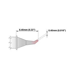 Thermaltronics 0.4 mm Bent Sharp 8.4 mm Soldering Iron Tip with 30° Angle for TMT-9000S-2, MX-5000, MX-5200, MX-500 M6SB275