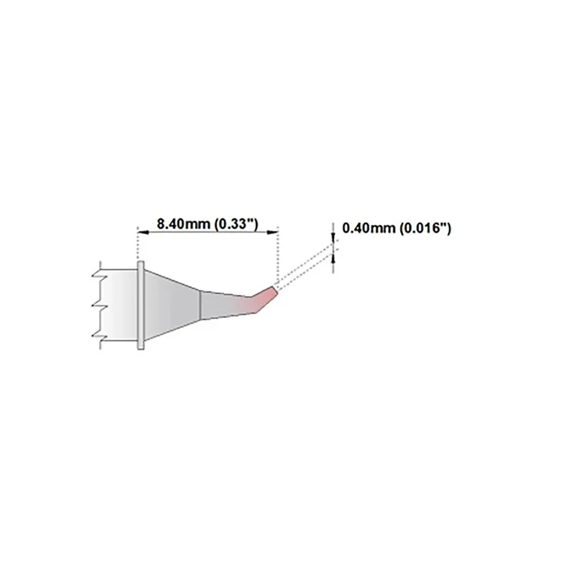 Thermaltronics 0.4 mm Bent Sharp 8.4 mm Soldering Iron Tip with 30° Angle for TMT-9000S-2, MX-5000, MX-5200, MX-500 M6SB275