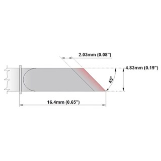 Thermaltronics 4.83 mm Straight Knife 16.4 mm Soldering Iron Tip M7K100