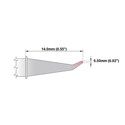 Thermaltronics 0.5 mm Bent Sharp 13.4 mm Soldering Iron Tip for MX-500, MX-5200, MX-5000, TMT-9000S-2 M7SB276