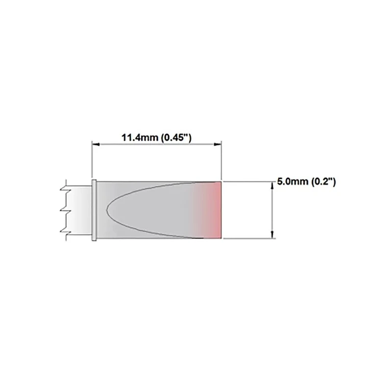 Thermaltronics 5 mm Straight Chisel 11.4 mm Soldering Iron Tip for MX-5200, MX-5000, TMT-9000S-2, MX-500 M7LC650