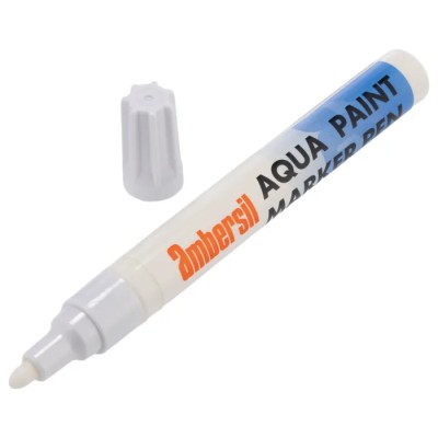 Ambersil White 4.5 mm Paint Marker Pen for use with Glass, Metal, Plastic 32493-AB