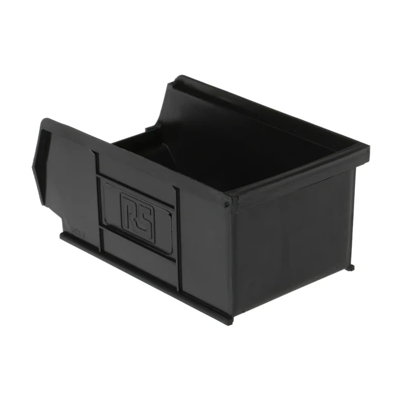 RS PRO Polypropylene Storage Bin 165 mm x 100 mm x 75 mm, Black 909-6906