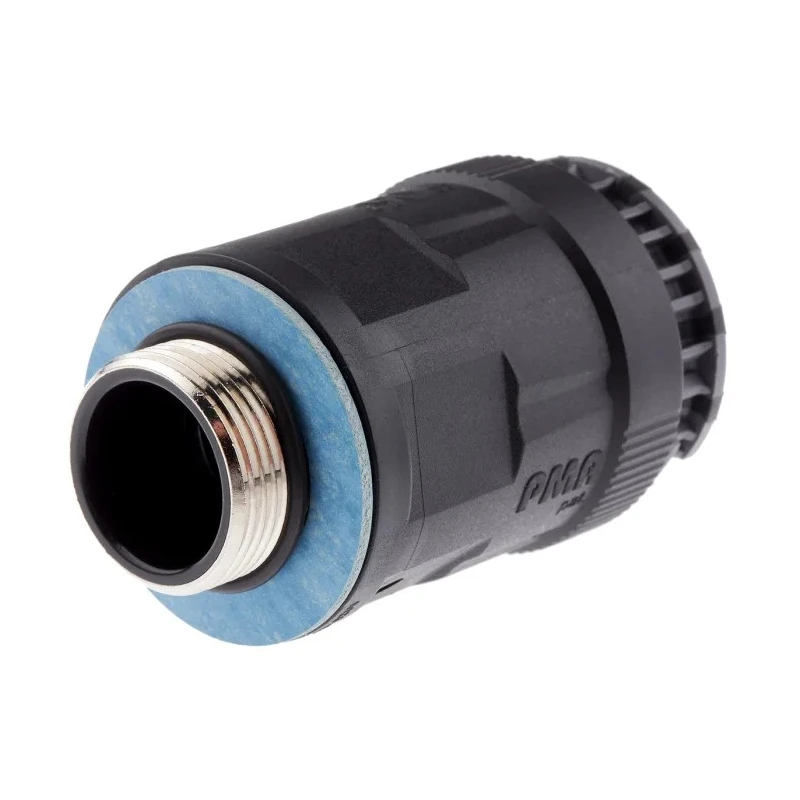 PMA Metric Metal Thread Nickel Conduit Fitting 23 mm Nominal Size M25 x 1.5 Polyamide 6 Black IP69 Rating NKNH-M253-11