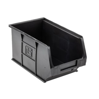 RS PRO Polypropylene Storage Bin 240 mm x 150 mm x 132 mm Black 909-6915