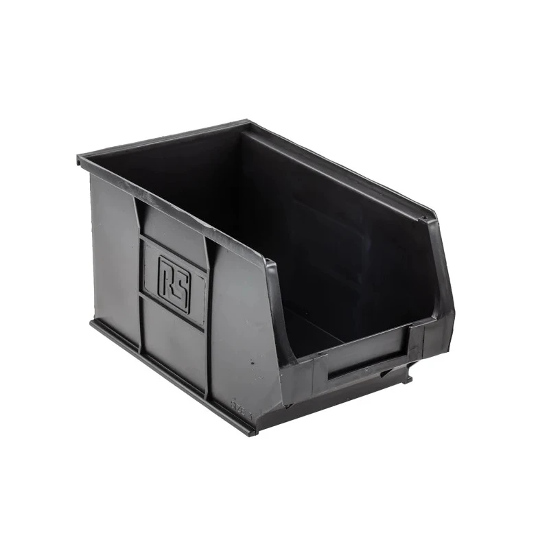 RS PRO Polypropylene Storage Bin 240 mm x 150 mm x 132 mm Black 909-6915