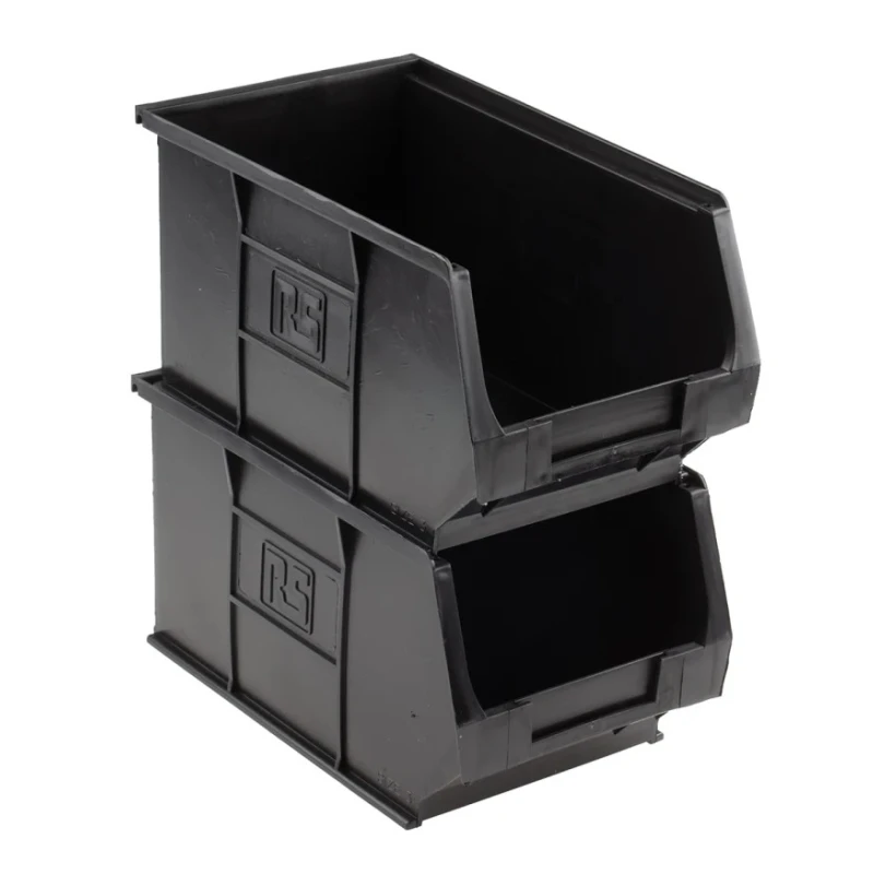 RS PRO Polypropylene Storage Bin 240 mm x 150 mm x 132 mm Black 909-6915