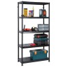 RS PRO Black 5 Shelf Plastic Shelving Unit 1.84m Height 900mm Width 400mm Depth 50kg Load Capacity 909-7028