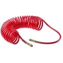 RS PRO 6 m Red Polyurethane Recoil Hose, 12 mm OD, 8 mm ID, BSPT 3/8" Connector, 10 bar Pressure, -20°C to 65°C 917-2485