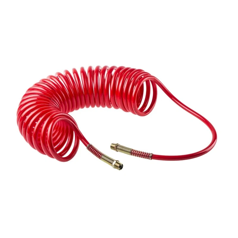 RS PRO 6 m Red Polyurethane Recoil Hose, 12 mm OD, 8 mm ID, BSPT 3/8" Connector, 10 bar Pressure, -20°C to 65°C 917-2485