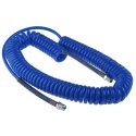 RS PRO 6 m Blue Polyurethane Recoil Hose 8mm OD 5mm ID BSPT 1/4 in Press In Swivel Coupling, 10 bar Pressure, -20°C 917-2331