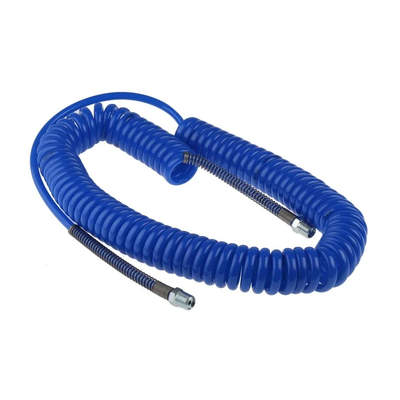 RS PRO 6 m Blue Polyurethane Recoil Hose 8mm OD 5mm ID BSPT 1/4 in Press In Swivel Coupling, 10 bar Pressure, -20°C 917-2331