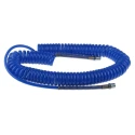 RS PRO 6 m Blue Polyurethane Recoil Hose 8mm OD 5mm ID BSPT 1/4 in Press In Swivel Coupling, 10 bar Pressure, -20°C 917-2331