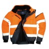 Portwest 300D Industry High Visibility Orange Men's Hi Vis Bomber Jacket, XL 918-6018