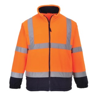 Portwest Navy Orange Men's Hi Vis Work Fleece with Zipper Closure Size L 918-6043