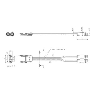 ABB Sensor Actuator Cable M12 Female Connector Series M12-C02PT62RM 2TLA022315R0300 M12-C02PT62RM