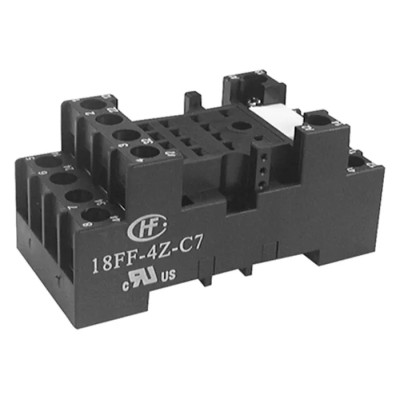 Hongfa Europe GMBH 14 Way 250V AC DIN Rail Relay Socket for HF18FF & HF18FH Series Relays 18FF-4Z-C7 + TAG
