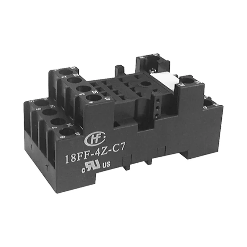 Hongfa Europe GMBH 14 Way 250V AC DIN Rail Relay Socket for HF18FF & HF18FH Series Relays 18FF-4Z-C7 + TAG