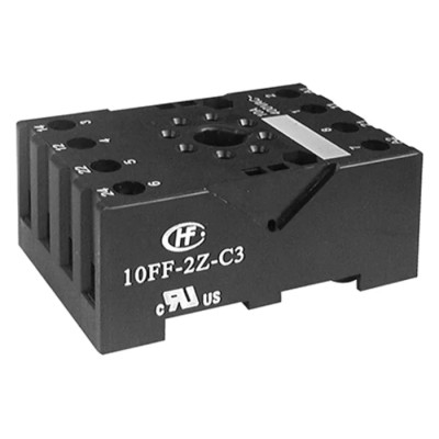 Hongfa Europe GMBH 8 Way 250V AC DIN Rail Relay Socket for use with HF10FF & HF10FH Series Relays 10FF-2Z-C3