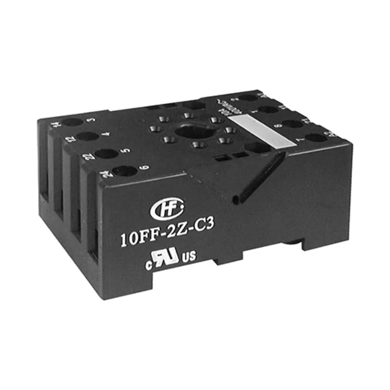 Hongfa Europe GMBH 8 Way 250V AC DIN Rail Relay Socket for use with HF10FF & HF10FH Series Relays 10FF-2Z-C3