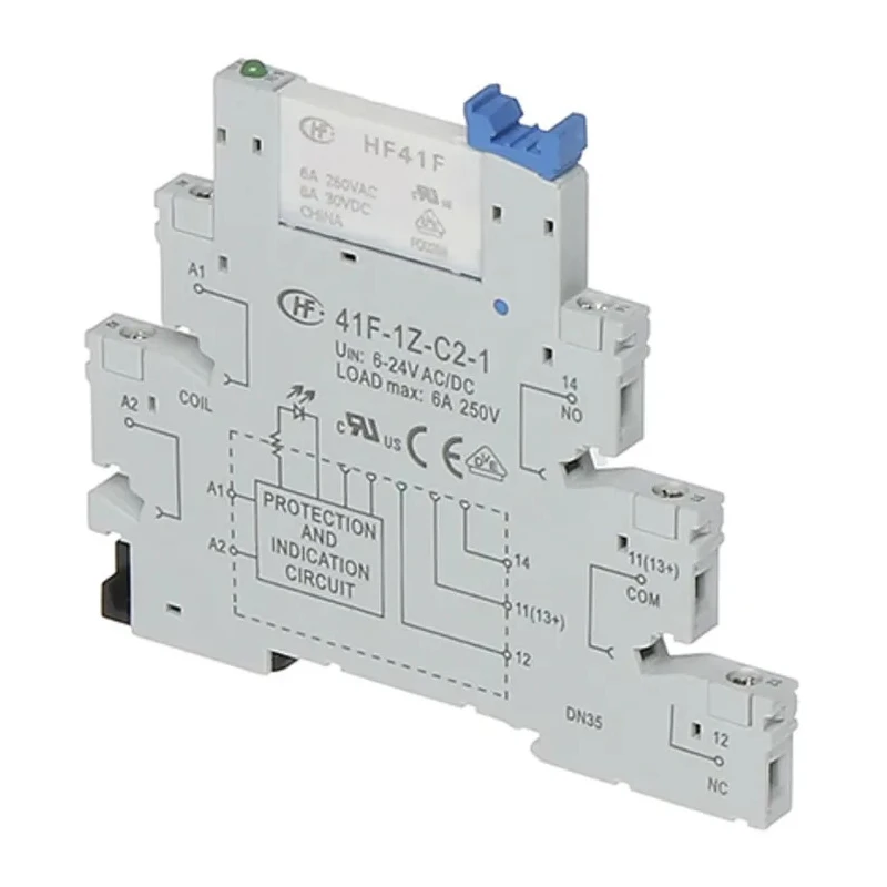 Hongfa Europe GMBH 5 Way 250V AC DIN Rail Relay Socket for Use with HF41F Series 41F-1Z-C1-1