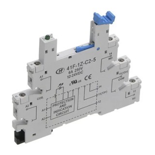 Hongfa Europe GMBH 5 Way 250V AC DIN Rail Relay Socket for HF41F Series Relays 41F-1Z-C1-5