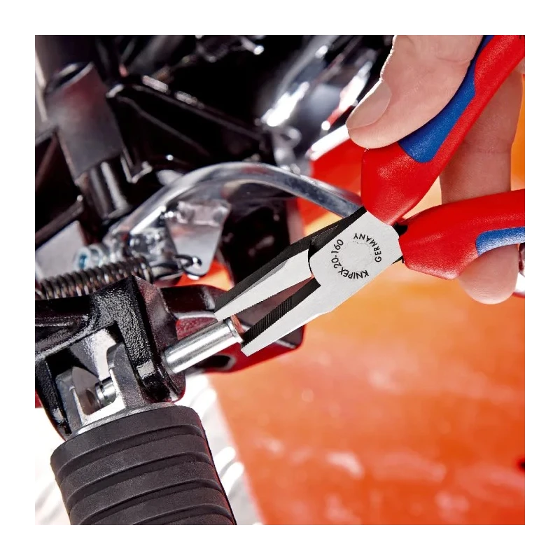 Knipex Flat Nose Plier Short, 160mm Overall Length, 30mm Jaw, VDE/1000V Approved, Insulated Comfort Grip Handle 20 06 160