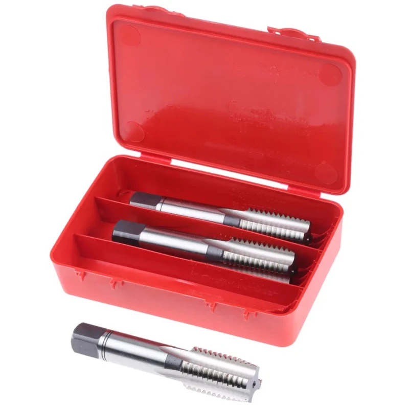 Dormer Metric Standard M12 Thread Straight Flute HSS Hand Tap Set, 3 Pieces, ISO 529, DIN 352, Right Hand Thread E100M12NO8