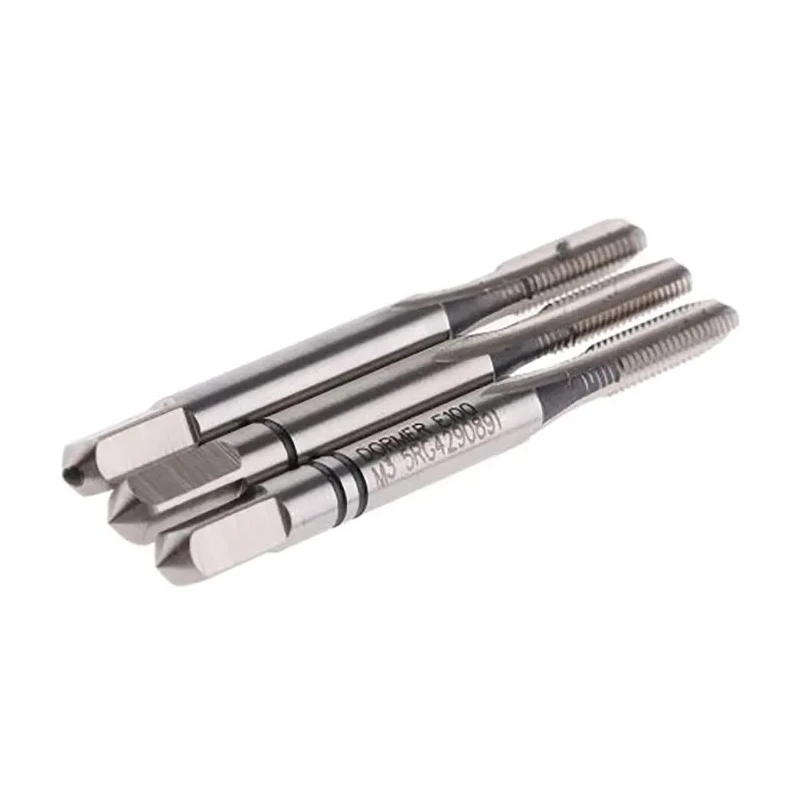 Dormer Tap Set Metric Standard 3-Piece Straight Flute HSS Hand Taps M3.5 Thread ISO 529 DIN 352 E100M3.5NO8